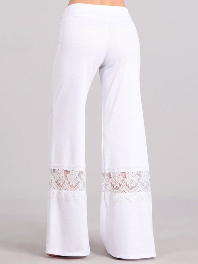 White Lace Wide Leg Pants