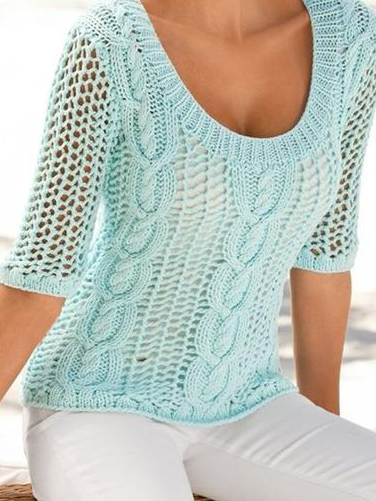 Casual Plain Autumn Daily Regular Fit Crew Neck Wool/Knitting Regular Regular Sweater for Women
