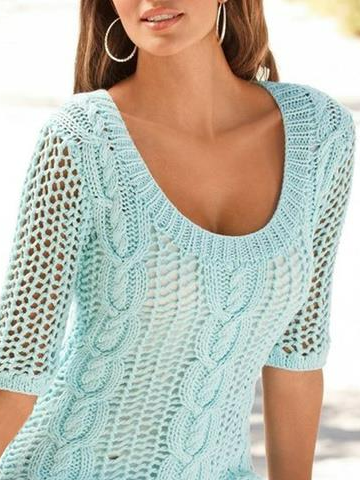 Casual Plain Autumn Daily Regular Fit Crew Neck Wool/Knitting Regular Regular Sweater for Women