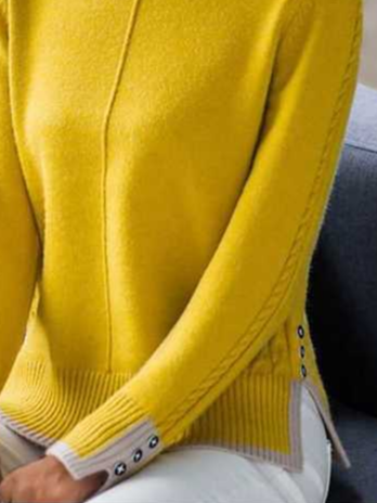Women Casual Plain Autumn Daily Loose Long sleeve H-Line Regular Regular Size Sweater