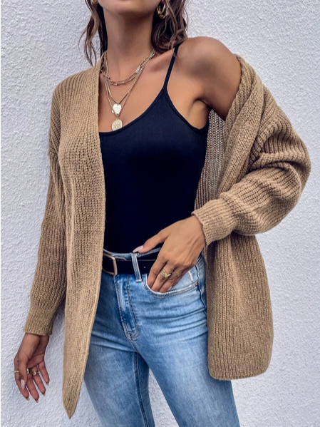 Casual Plain Loose Sweater Coat