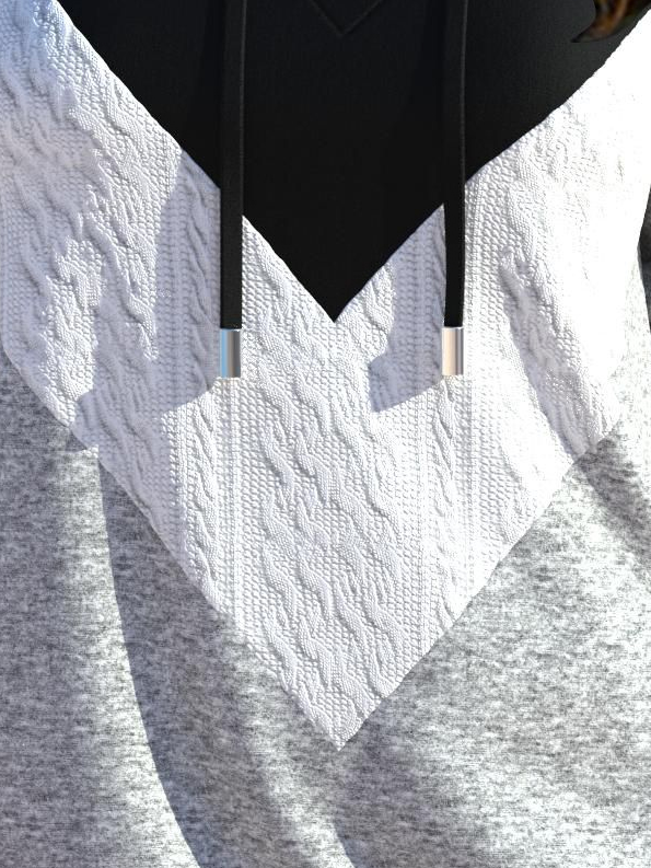 Multicolor Stitching Cross-Tie Loose Sweatshirt