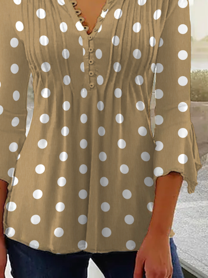 Casual Half Open Collar Regular Fit Top