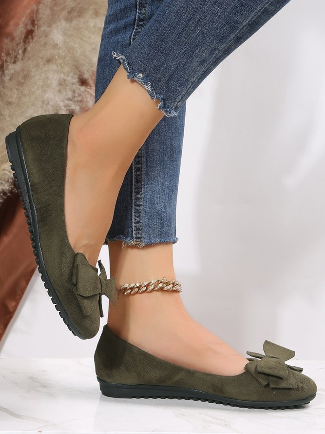 Bow Knot Anti-Suede Upper Flats