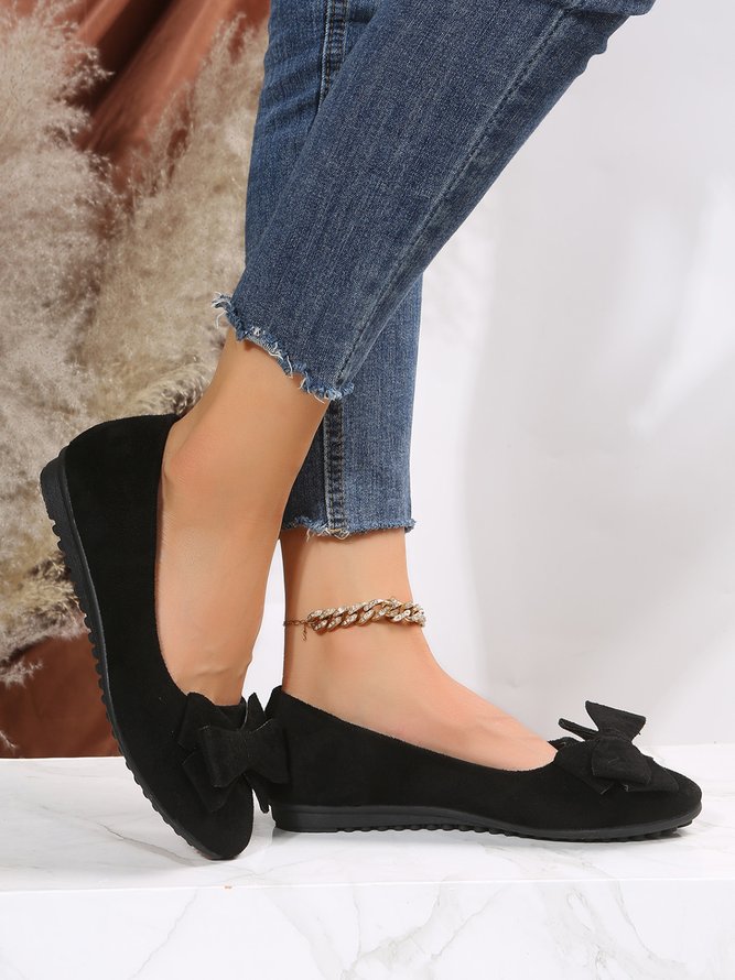 Bow Knot Anti-Suede Upper Flats