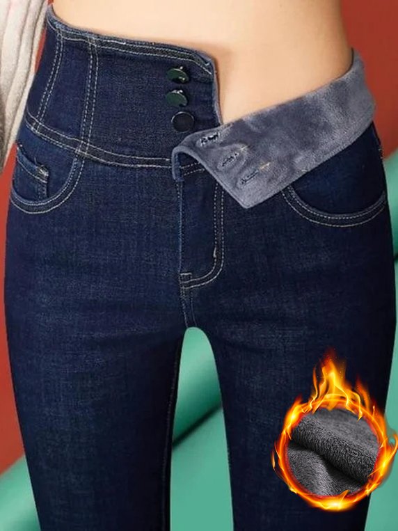 Casual Plain Regular Fit Jeans
