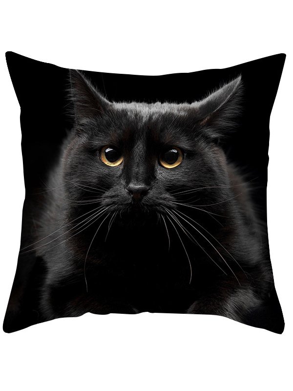 Banquet Party Black Cat Pattern Home Pillow Cushion Cover 45*45 Halloween Christmas