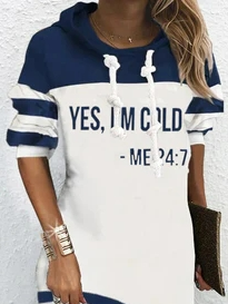 Loose Hoodie Text Letters Dresses