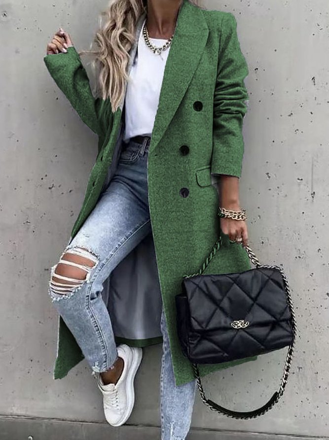 Loose Lapel Collar Casual Overcoat
