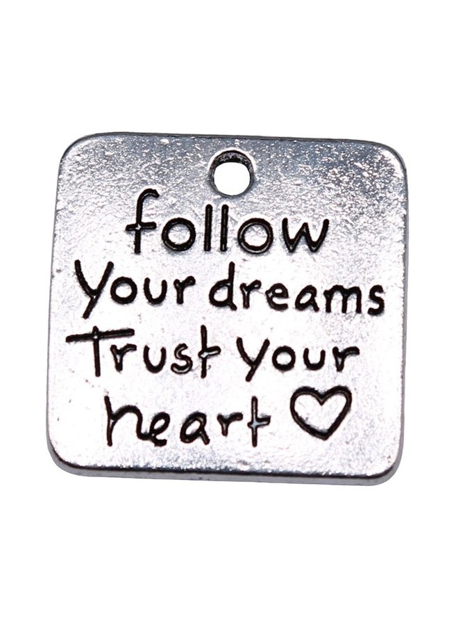 Follow Your Dreams Trust Your Heart DIY Letter Pendant Bracelet Necklace Jewelry Accessories