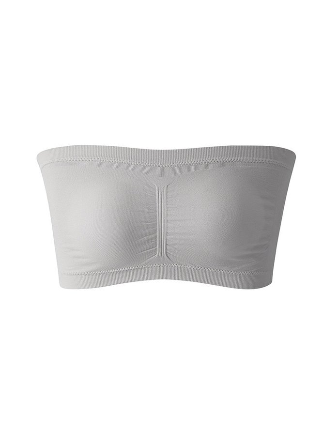 Women Strapless Double Layer Extended Breast Wrap High Elastic Invisible Underwear Plus Size