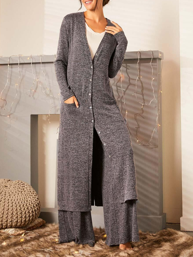 Casual Plain Household Two Piece Set
