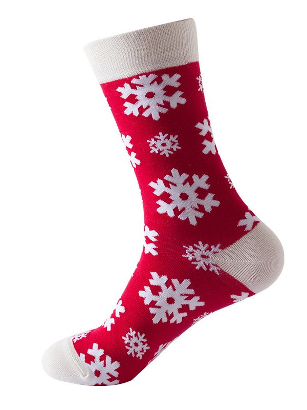 Christmas Cotton High Stretch Santa Tree Snowflake Pattern Socks Festive Party Matching