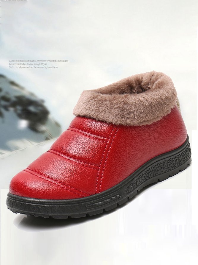 Simple Casual Warm Plush Ankle Boots