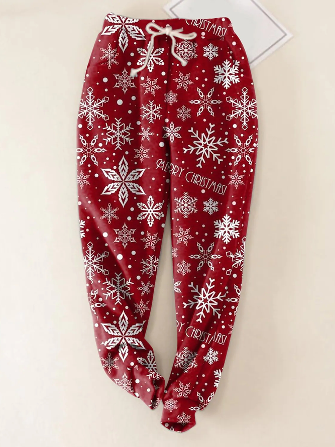 Snowflake Loose Casual Pants