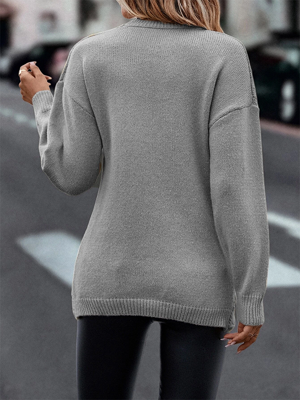 Plain Loose Casual tunic Sweater