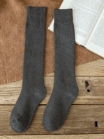 Casual Cotton Solid Color High Stretch Socks Tall Socks Everyday Accessories