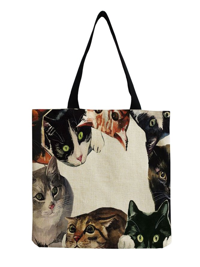 Cat Print Tote Bag Canvas Tote