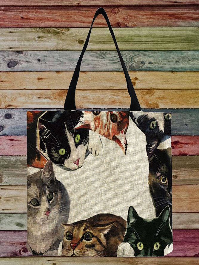 Cat Print Tote Bag Canvas Tote