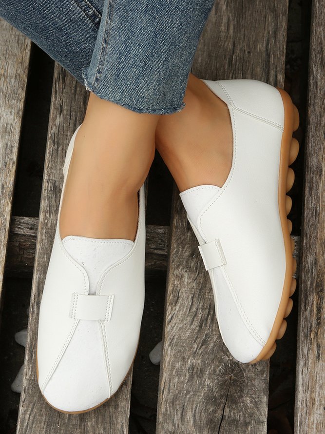 Vintage Casual Anti-Suede Panel Flats