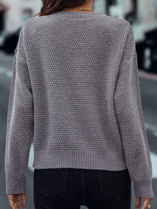 Argyle Knit Crew Neck Sweater