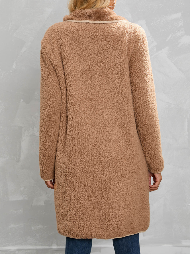 Fluff/Granular Fleece Fabric Casual Teddy Jacket roselinlin