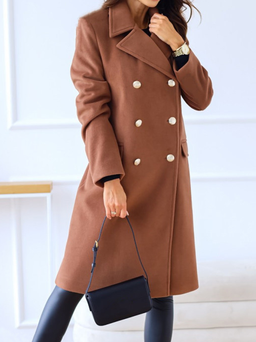 Woolen Casual Shawl Collar Overcoat