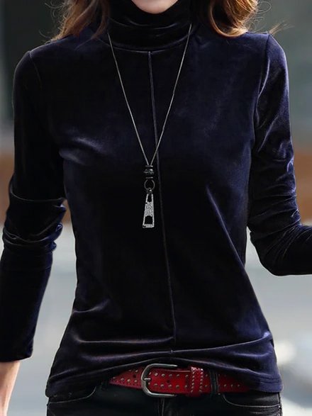 Urban Loose Turtleneck Plain T-Shirt