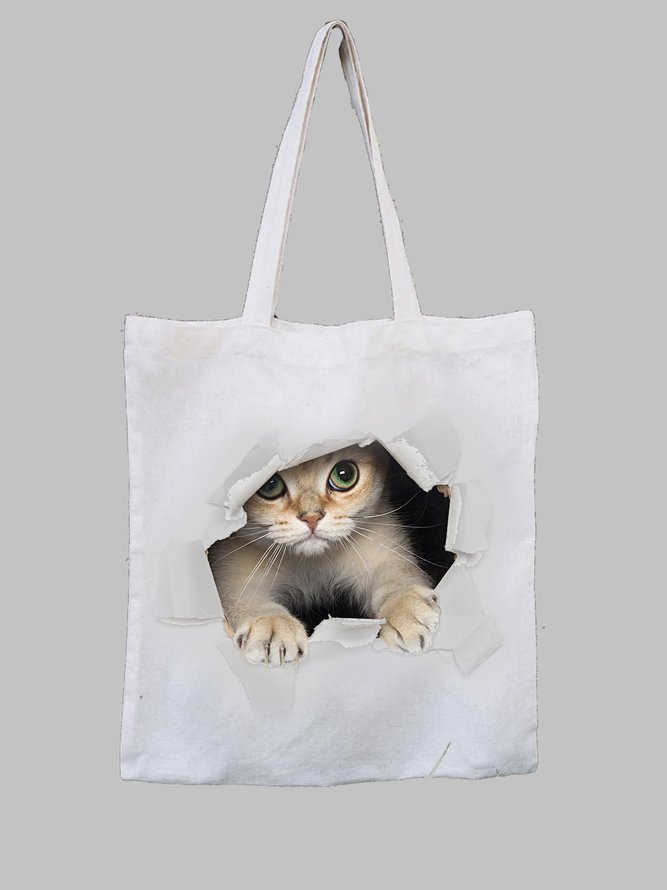 Cat Eco Shopping Bag Canvas Tote Bag