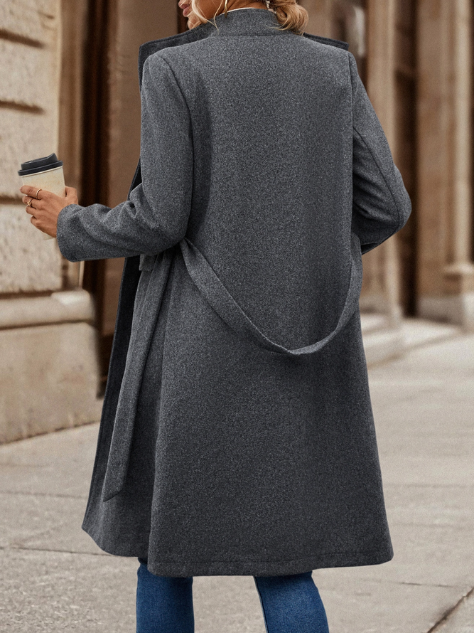 Woolen Loose Urban Shawl Collar Overcoat