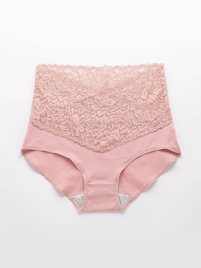 Women Sexy Plain Lace Breathable Lightweight Briefs