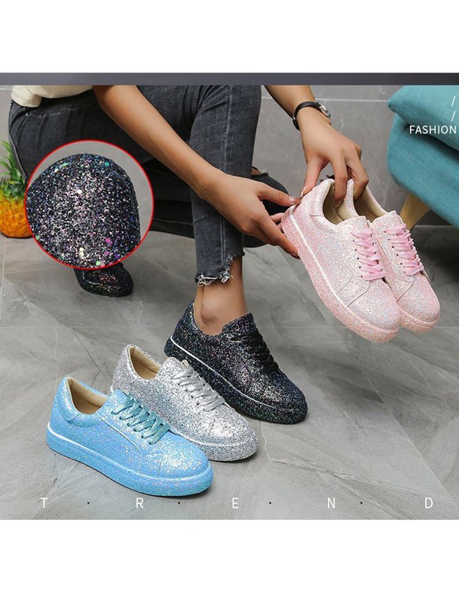 Glitter Sparkling Personalized Casual Flat Sneakers