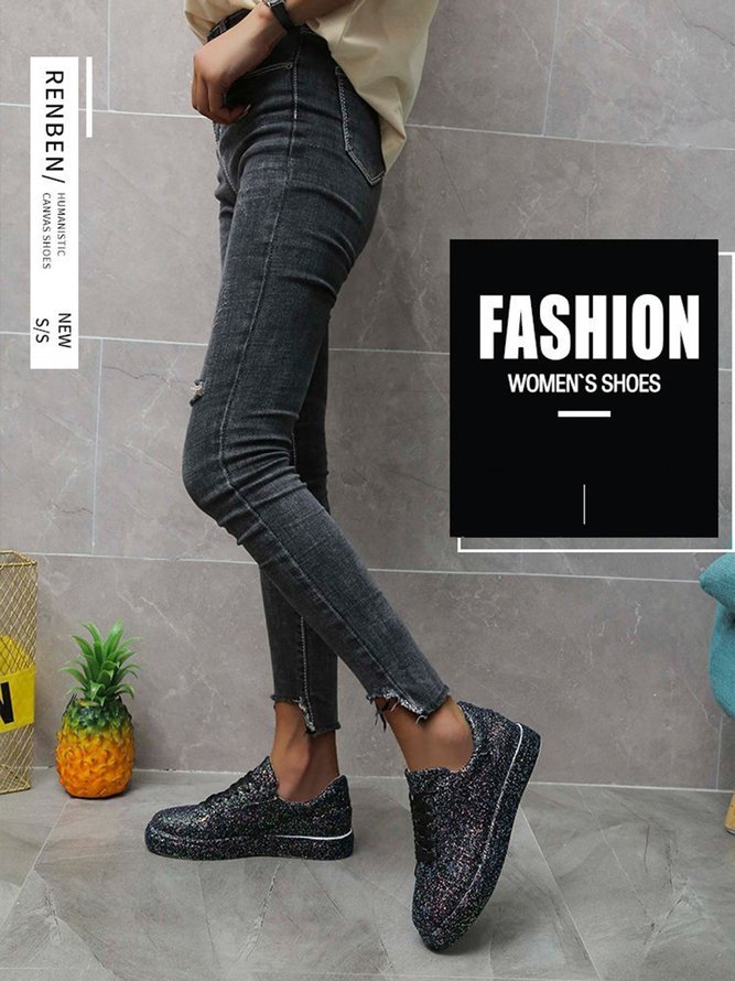 Glitter Sparkling Personalized Casual Flat Sneakers