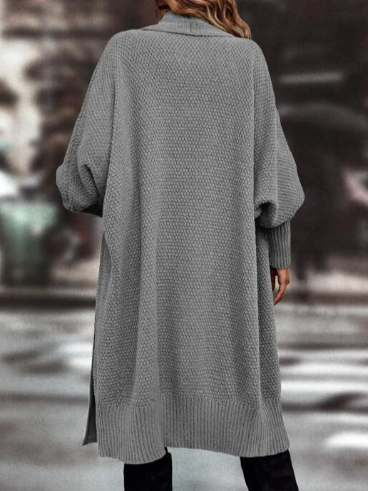 Casual Loose Yarn/Wool Yarn Plain Sweater Coat