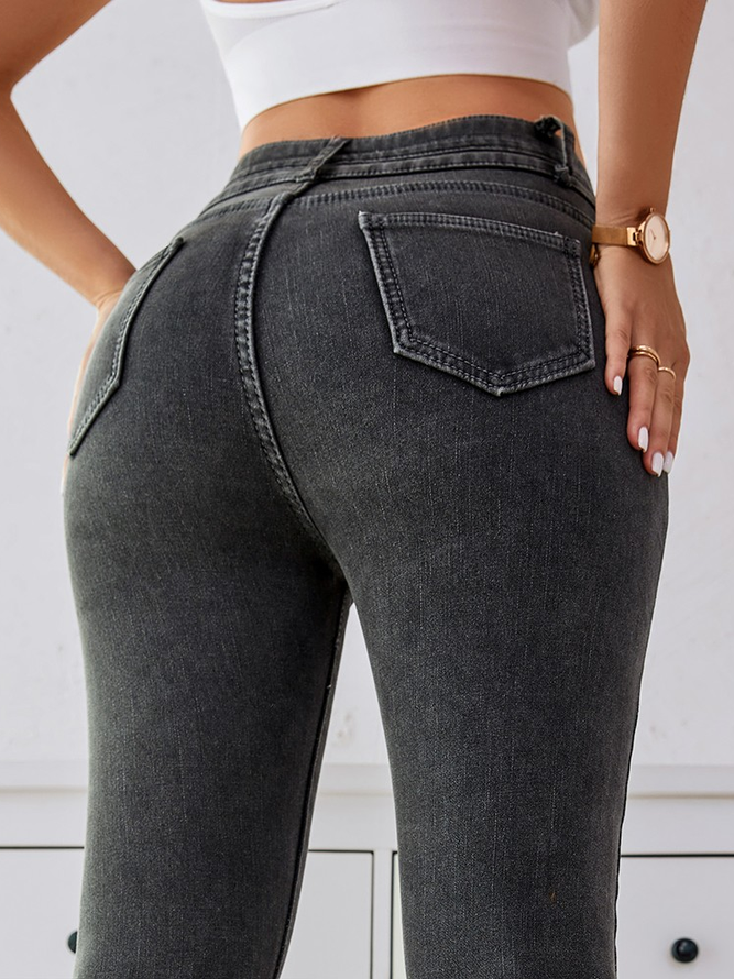 Denim Regular Fit Plain Casual Jean