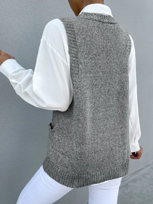 V Neck Casual Loose Sweater