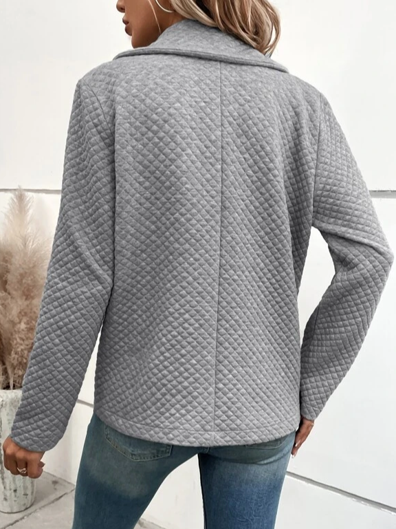 Plain Shawl Collar Loose Casual T-Shirt