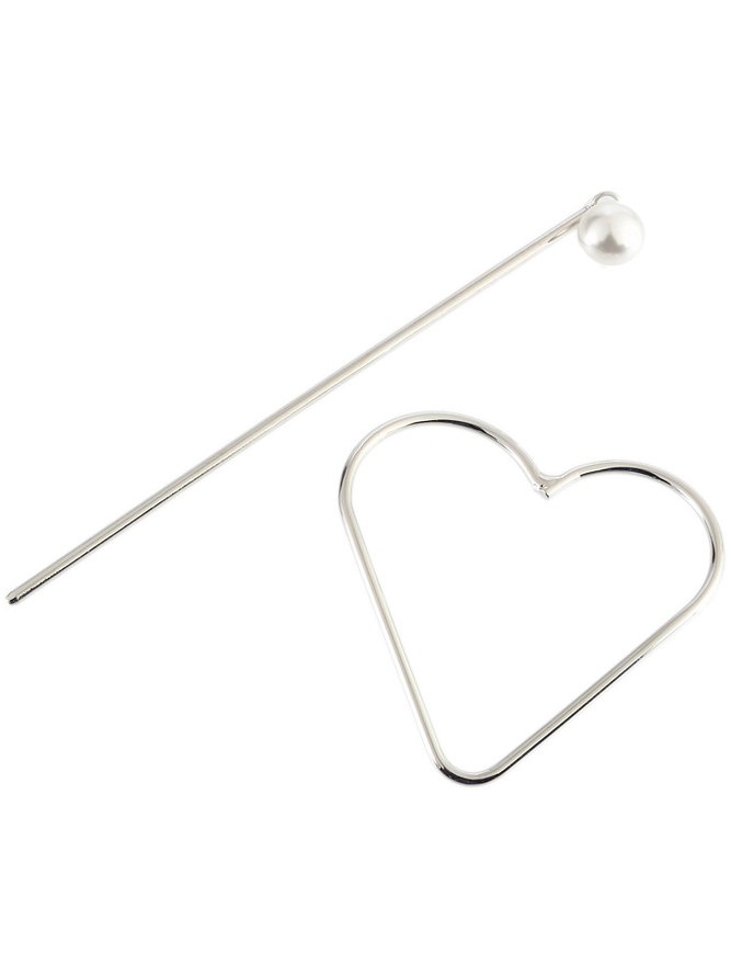 Casual Golden Retro Heart Pattern Inlaid Pearl Headwear Hair Roller Daily Home Commuting Jewelry