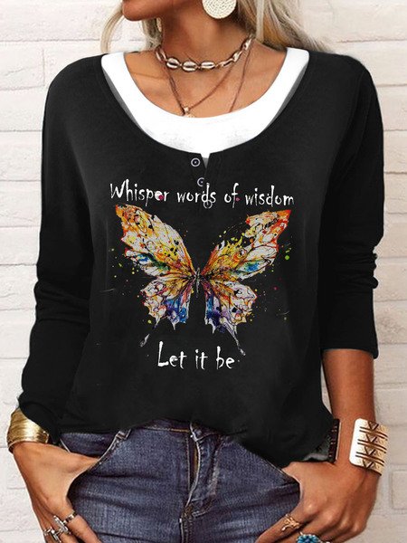 Whisper Words Of Wisdom Let It Be Butterfly Top