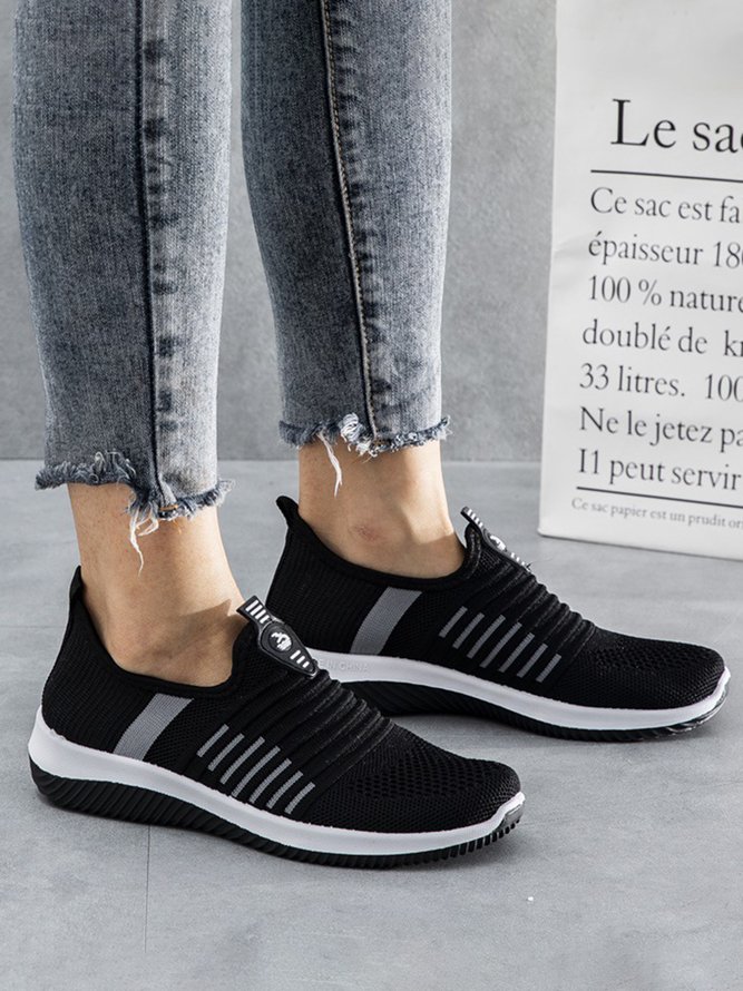 Breathable Mesh Fabric Slip On Sports Sneakers