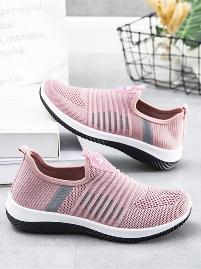 Breathable Mesh Fabric Slip On Sports Sneakers