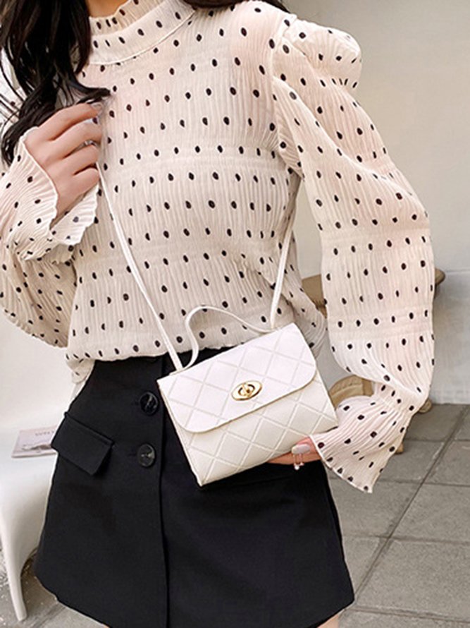 Argyle Stripe Shoulder Messenger Bag