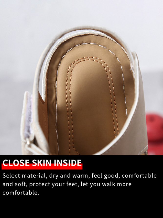 Vintage Laser Cut out Velcro Strap Sandals