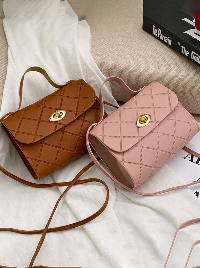 Argyle Stripe Shoulder Messenger Bag