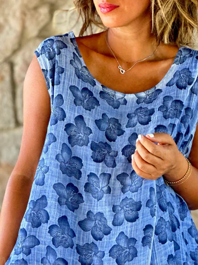 Floral Loose Casual Tank Top