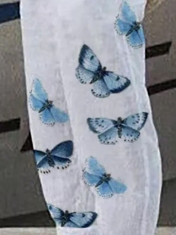 Butterfly Pockets Daily Loose Cotton And Linen Casual Ankle Pants