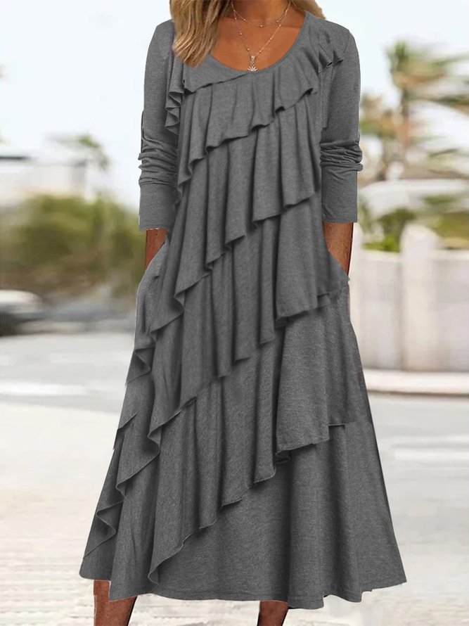 Loose Crew Neck Casual Dress