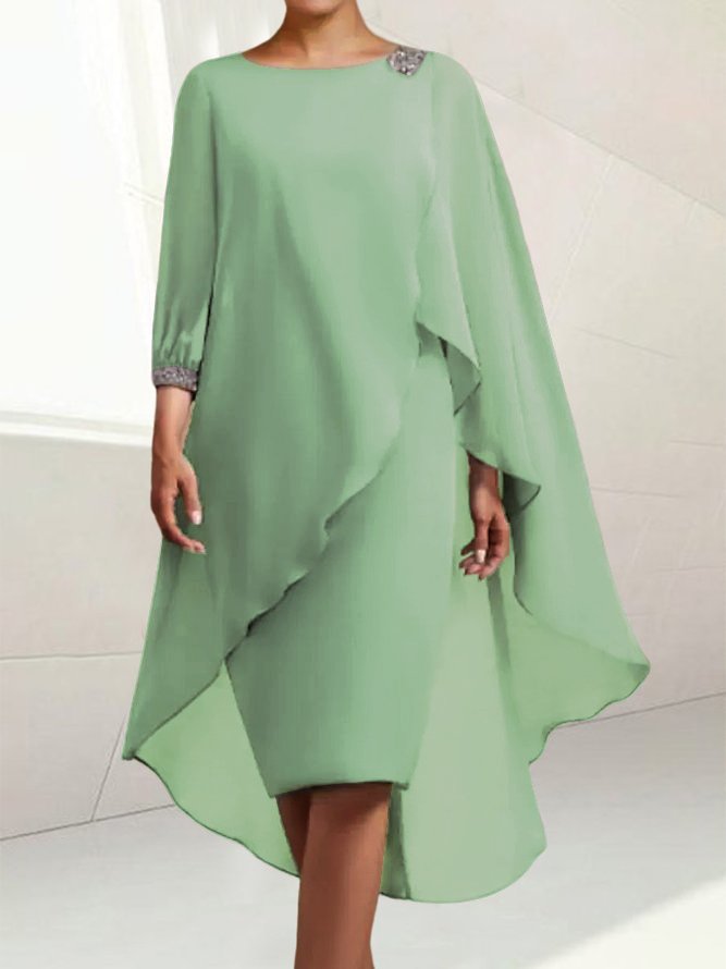 Elegant Chiffon Stitching High Elastic Dress Dress