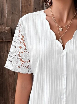 Shell Neck Lace Blouse