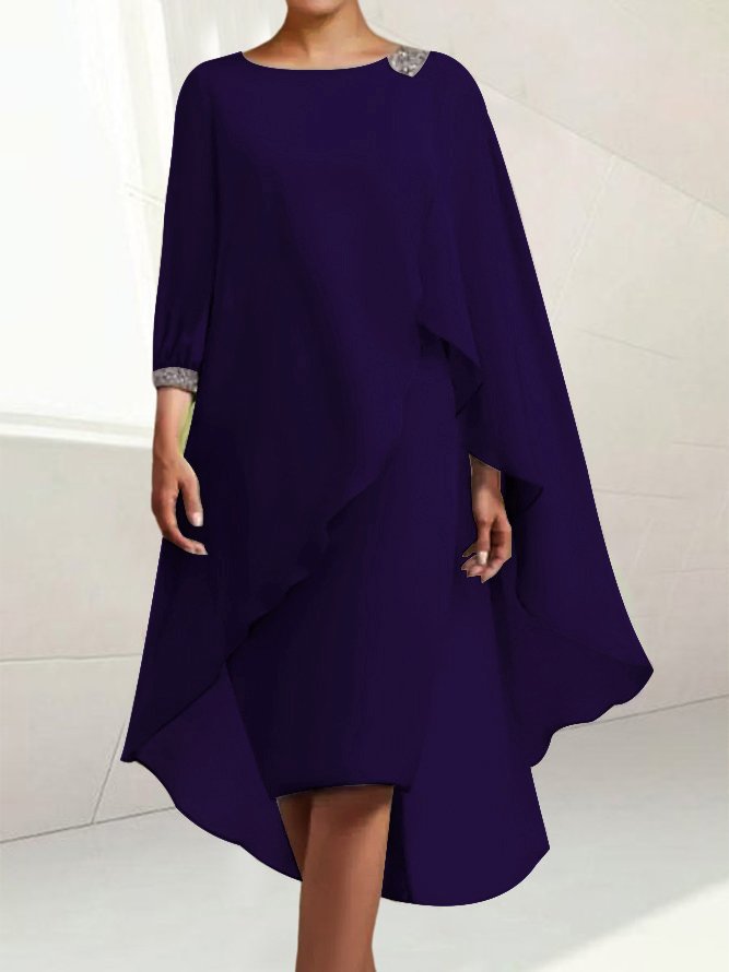 Elegant Chiffon Stitching High Elastic Dress Dress